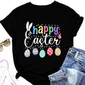 Easter Shirts for Women Happy Easter Bunny Eggs Graphic Tee Funny Christian Jesus Rabbit Top
