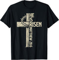 Easter Cross He is Risen Jesus Christian Religious Men Women Unisex