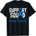 Support Type 1 Diabetes Awareness T1D Ribbon Blue Men Women T-Shirt