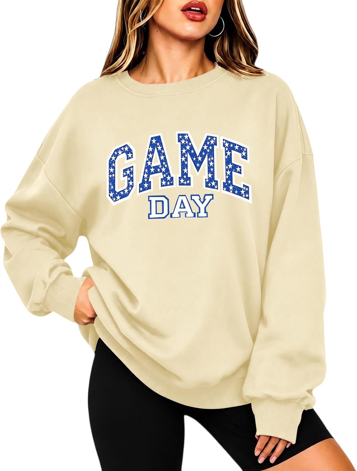 Women Game Day Sweatshirt Football Graphic Sweatshirts Fall Pullover Tops