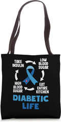 Funny Diabetic Type 1 Diabetes T1D Diabetes Awareness Tote Bag