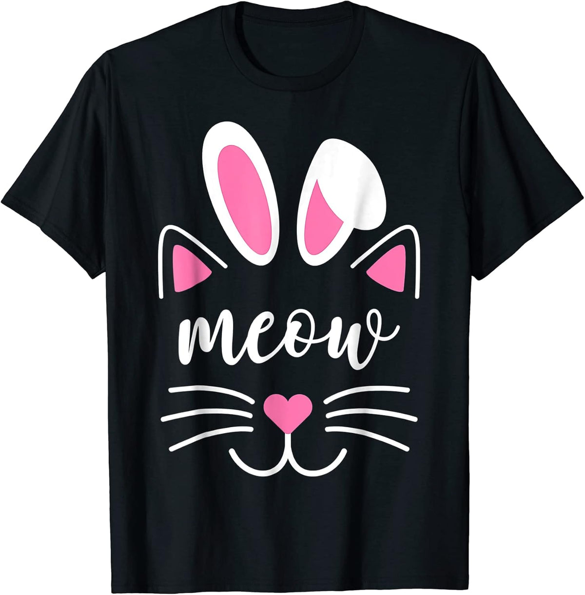 Cat Face Easter Day Bunny Ears Funny Cat Love tee Men Women Unisex