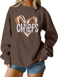 Womens Game Day Football Sweatshirt Football Team Fans Pullover Shirt Crewneck Long Sleeve Tops