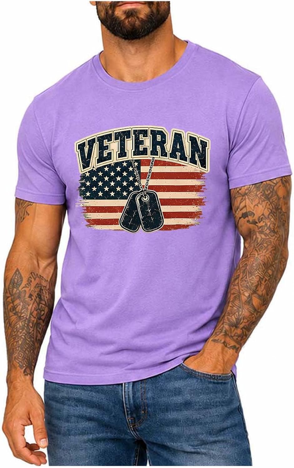 Veterans Day Shirts for Men Vintage Graphic Veterans Day Patriotic T-Shirts