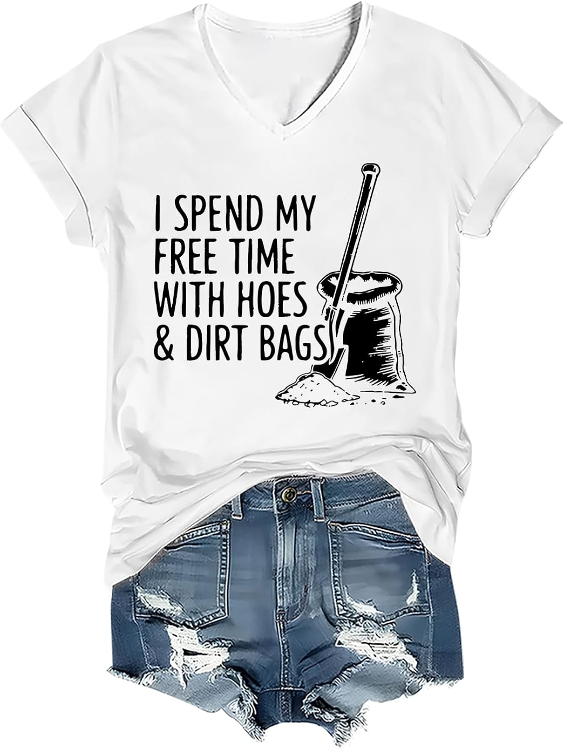 I Spend My Free Time with Hoes and Dirt Bags Shirt Gardening Shirts for Women Gardening Humor Gift