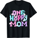One Hoppy Mom Retro Groovy Easter Bunny Family Matching Unisex