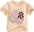 Toddler Easter Shirt for Baby Girls Happy Easter Eggs Short Sleeve Funny Floral Print Graphic Tees Tops