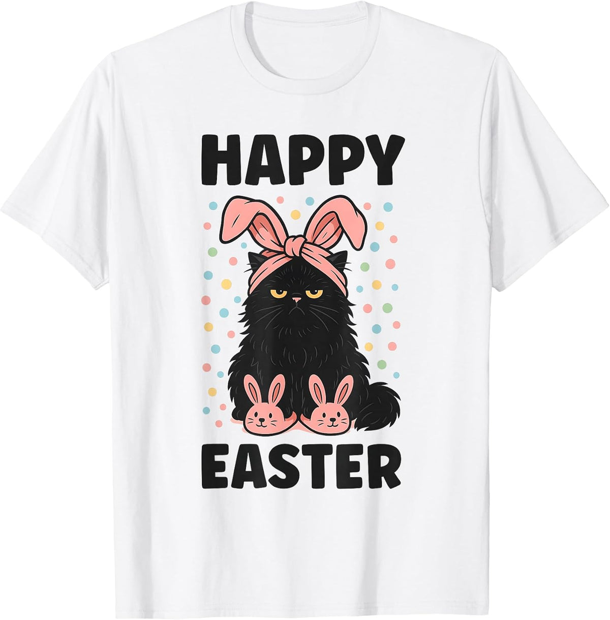 Happy Easter Funny Black Cat Bunny Ears Unisex