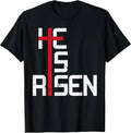 He is Risen Cross Jesus Easter Christian Religious Men Teens Small Unisex