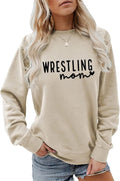 Wrestling Mama Sweatshirt Women Casual Long Sleeve Crewneck Pullovers Tops Funny Wrestler Shirt Gift Game Day Sweater