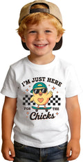 Toddler Boys Easter s Baby I'm Just Here for The Chicks Shirts Summer Tees Egg Hunt Outfit Short Sleeve Tops
