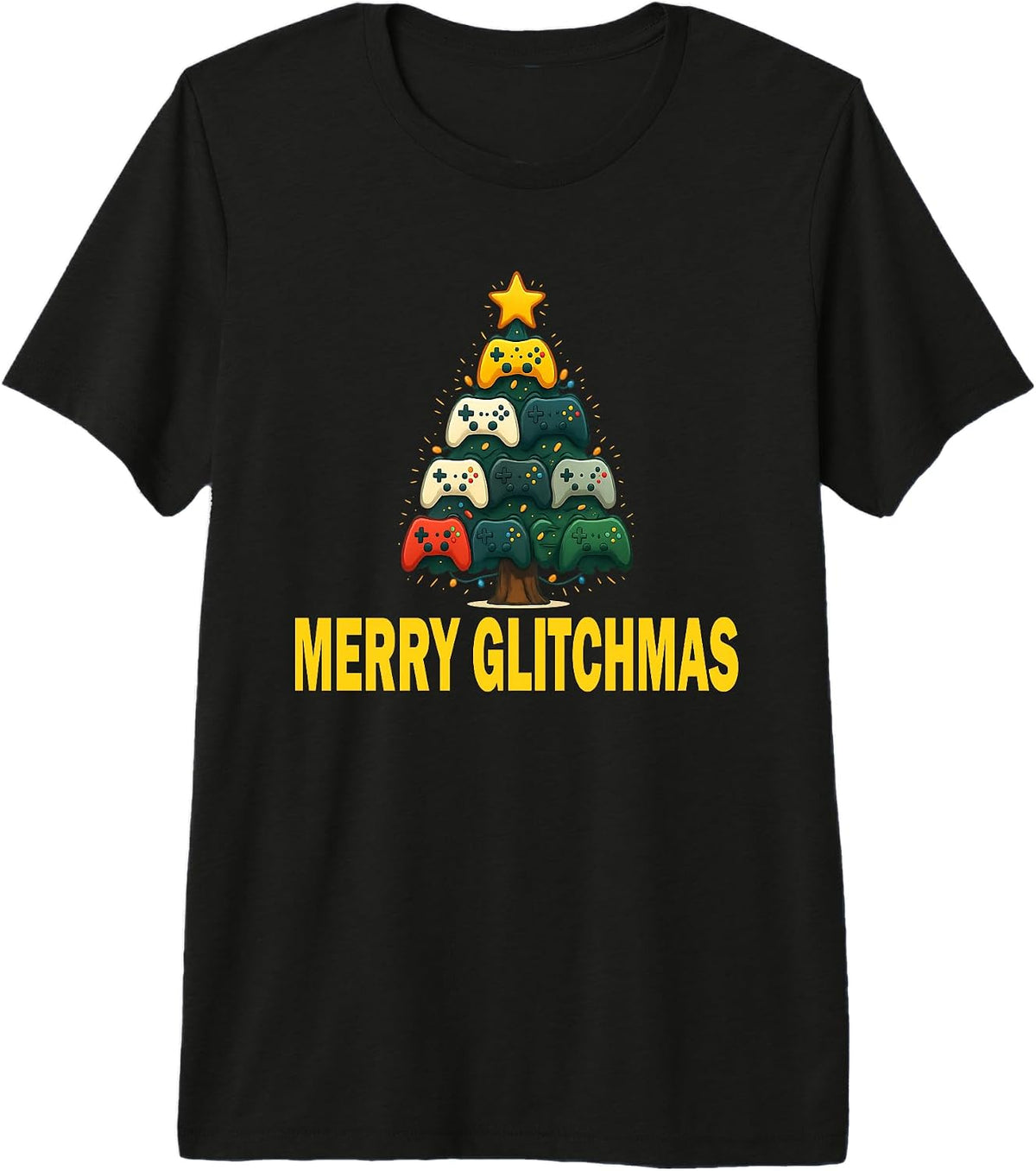 Gamer Christmas Tree Shirt Funny Video Game Controller Xmas Premium Tri-Blend T-Shirt
