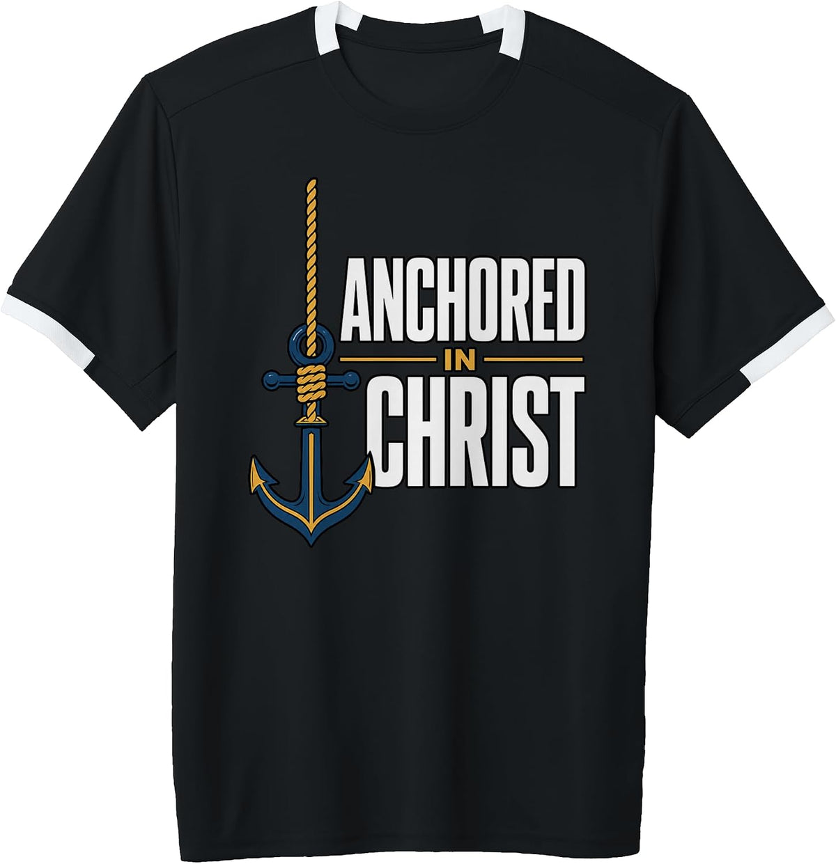 Anchored in Christ Christian Faith Cross Anchor Bible Verse Adult & Youth Soccer Jersey
