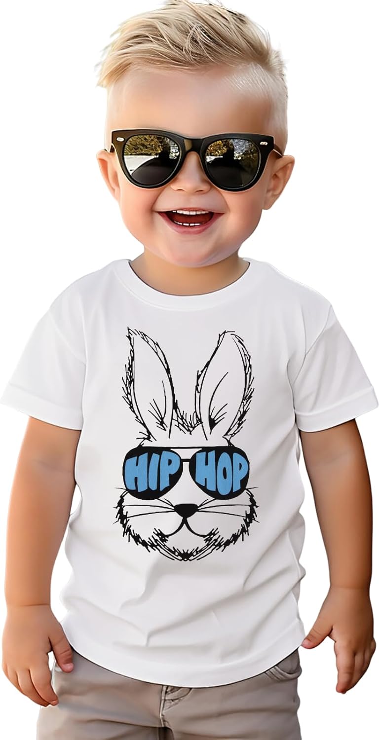 Easter s Baby Boys Girls Toddler Hip Hop Bunny Grpahic Shirts Happy Easter Rabbit Short Sleeve Tee Tops