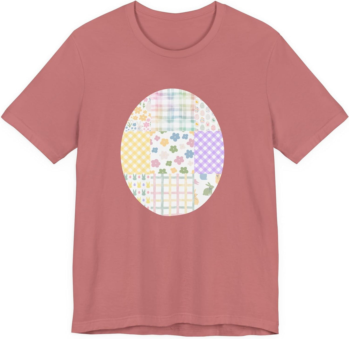 Pastel Patchwork Egg | Easter Spring Floral Plaid Unisex