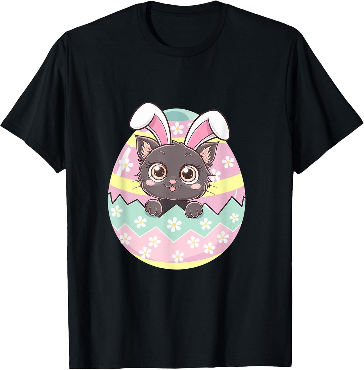 Fluffy Cat Bunny Ears Whiskers and Easter Fun Art for Men Women Kids Unisex
