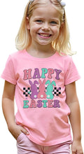 Easter Shirt for Baby Girl Toddler Cute Happy Easter Bunny Graphic Kids Rabbit Short Sleeve Tee Tops