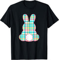 Plaid Pastel Multi Color Gingham Check Easter Bunny Shirt Unisex