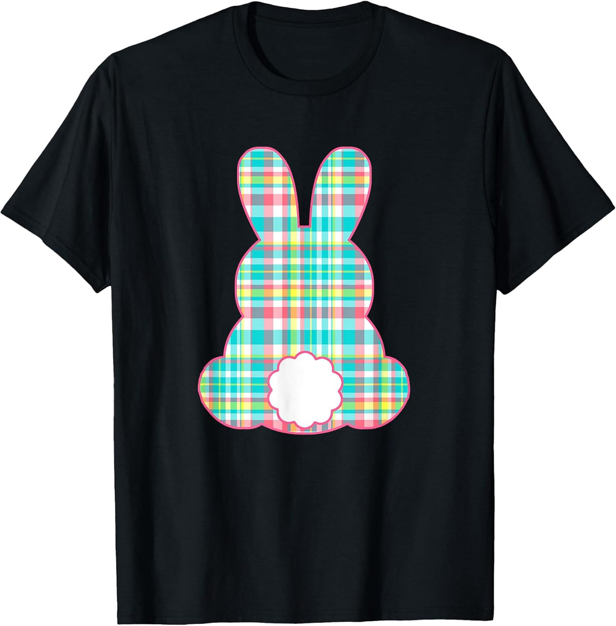 Plaid Pastel Multi Color Gingham Check Easter Bunny Shirt Unisex
