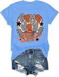 Basketball Mom Shirt Game Day Basketball Goal T-Shirt Game Day Vintage Graphic Casual Tees