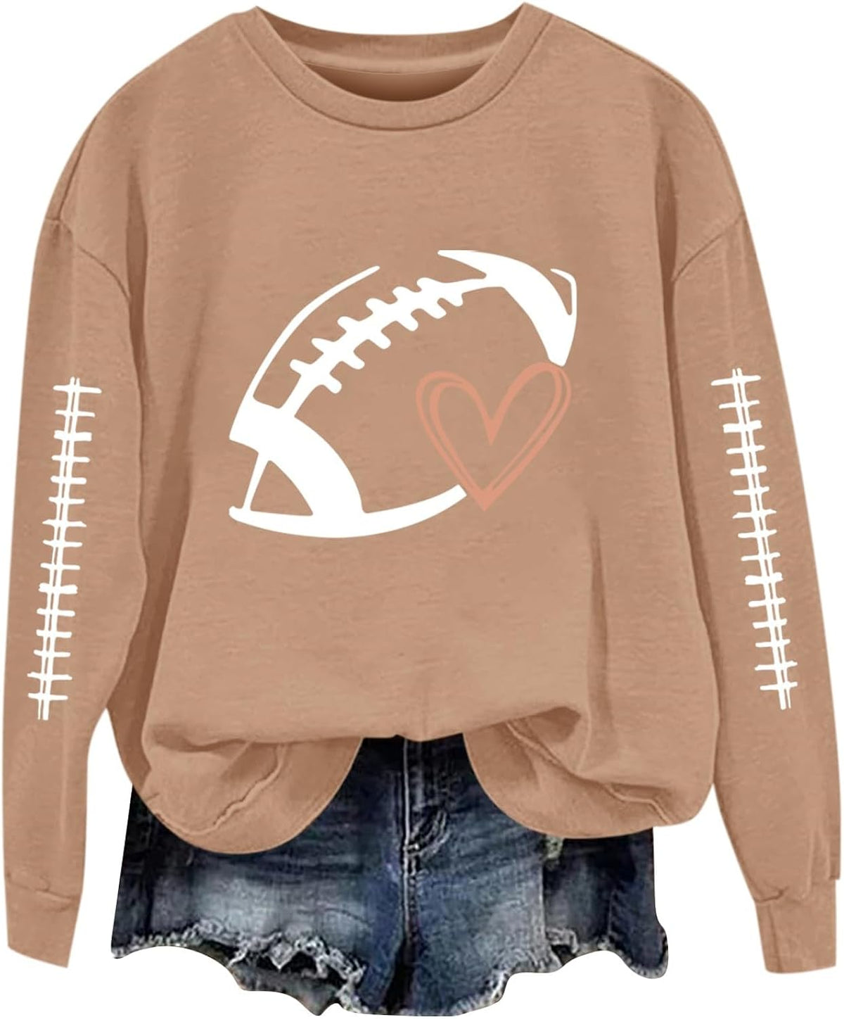 Football Sweatshirts for Women Crewneck Soccer Game Fans Day Sweatshirt