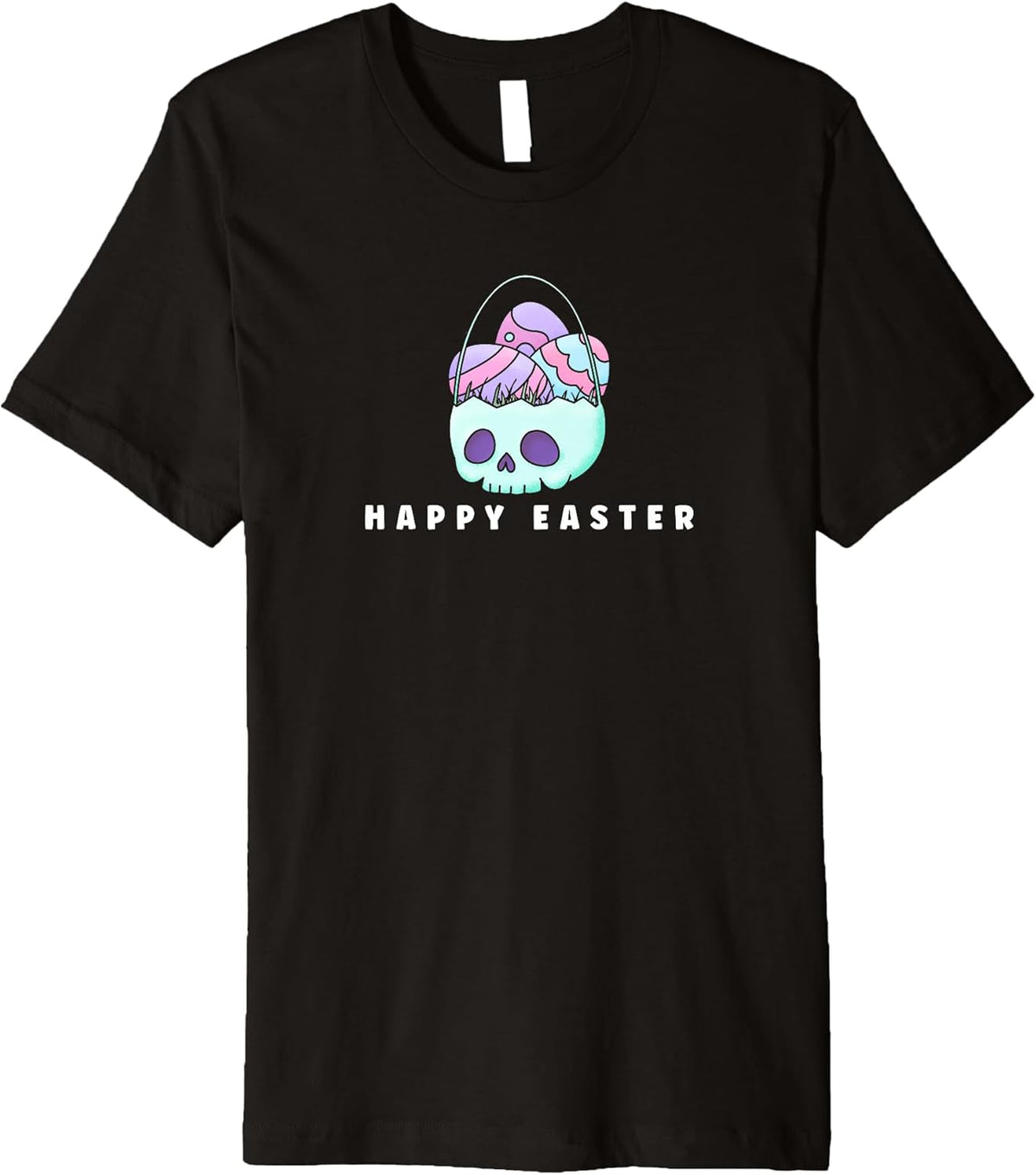 Happy Easter Skull Pastel Egg Basket Premium Unisex