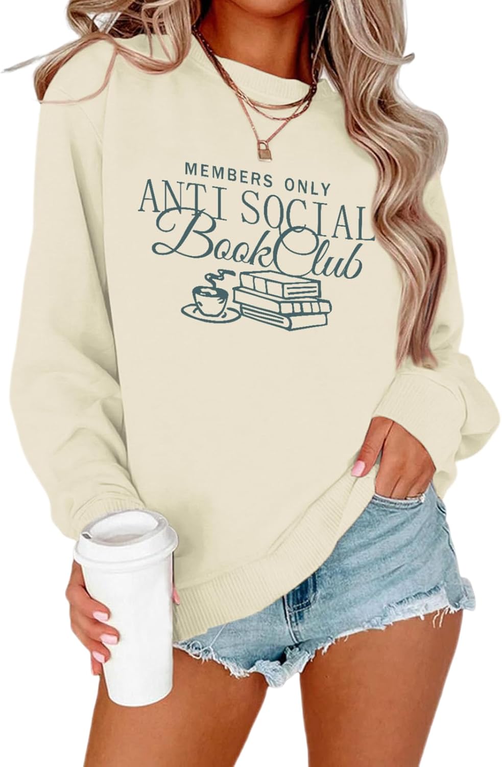 Book Sweatshirts For Women Bookish Teacher Sweatshirt Anti Social Book Club Graphic Crewneck Hoodies Bookworm Gifts