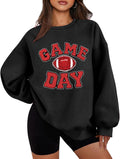 Game Day Sweatshirt Women Football Team Fans Graphic Print Sweatshirts Crewneck Long Sleeve Pullover Sports Sweater
