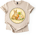 Vintage Easter Bunny Shirt Cute Rabbit with Carrot Pastel Eggs Spring Unisex Tshirt Unisex