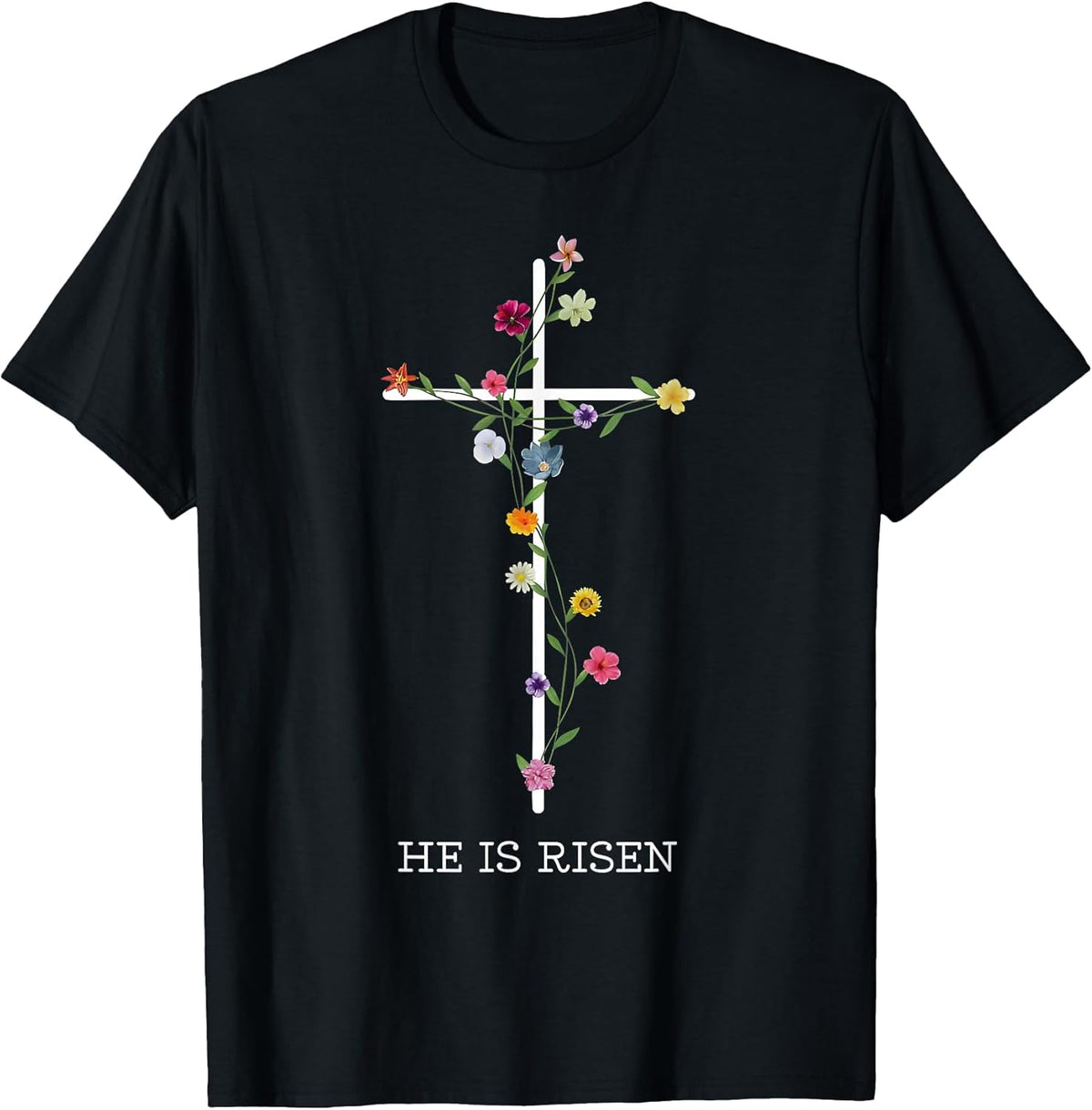 He is Risen Wildflower Happy Easter Jesus Christian Cross Unisex