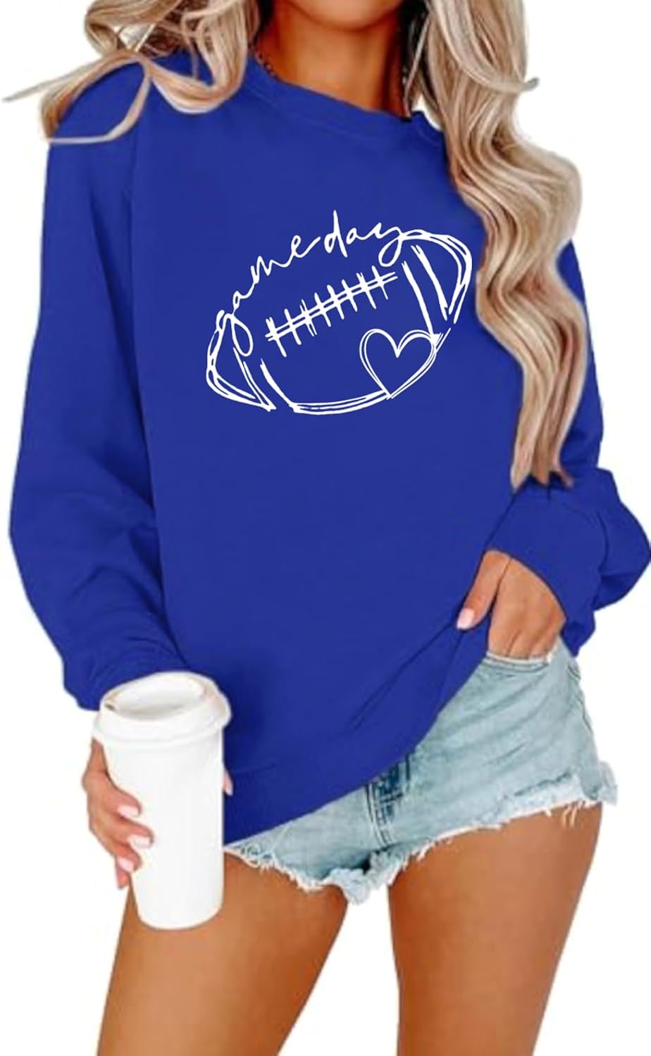 Womens Football Game Day Sweatshirt Sunday Funday Sweatshirts