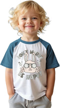 Toddler Boy Easter Hip Hop Bunny Shirt Raglan Short Sleeve Kids Funny Rabbit Graphic Tees Tops