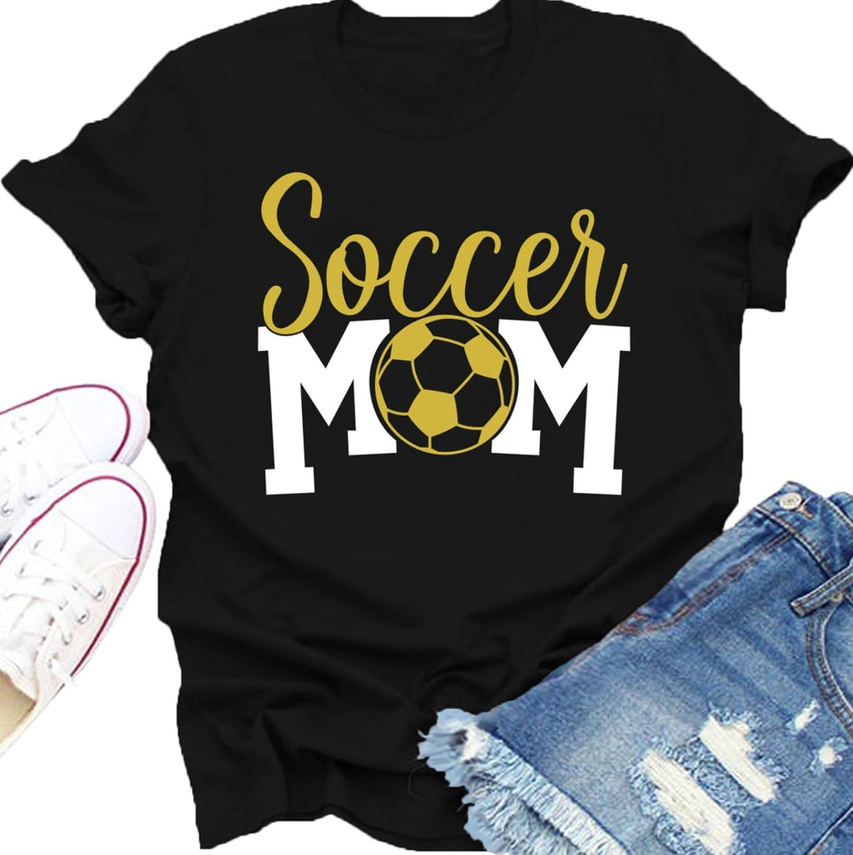 Soccer Mom Shirts for Women Football Mama Tee Game Day Season Tops