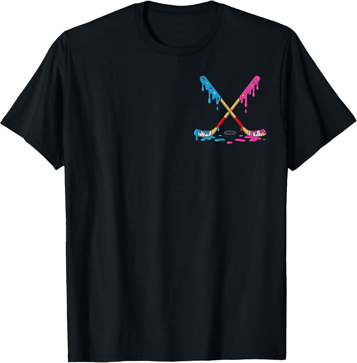 Hockey Ice Cream Drip T-Shirts for Youth Players Boys Girls Ice Hockey Tees