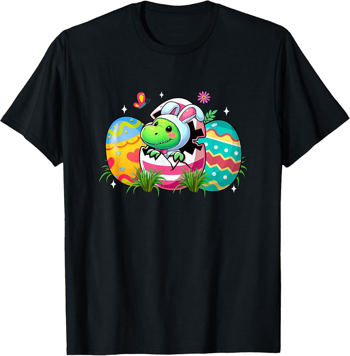 Bunny T-rex Dinosaur Inside Colorful Chocolate Eggs Easter Unisex