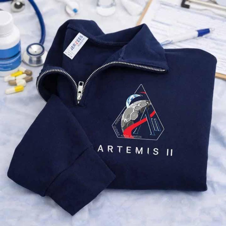 NASA Artemis II Mission Logo Quarter Zip Unisex