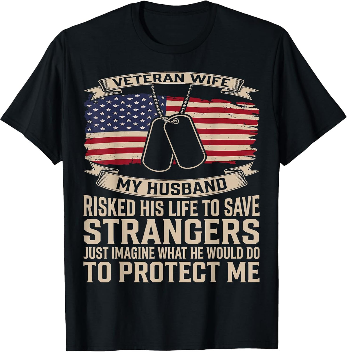 Proud Veteran Wife Patriotic American Veterans Day T-Shirt