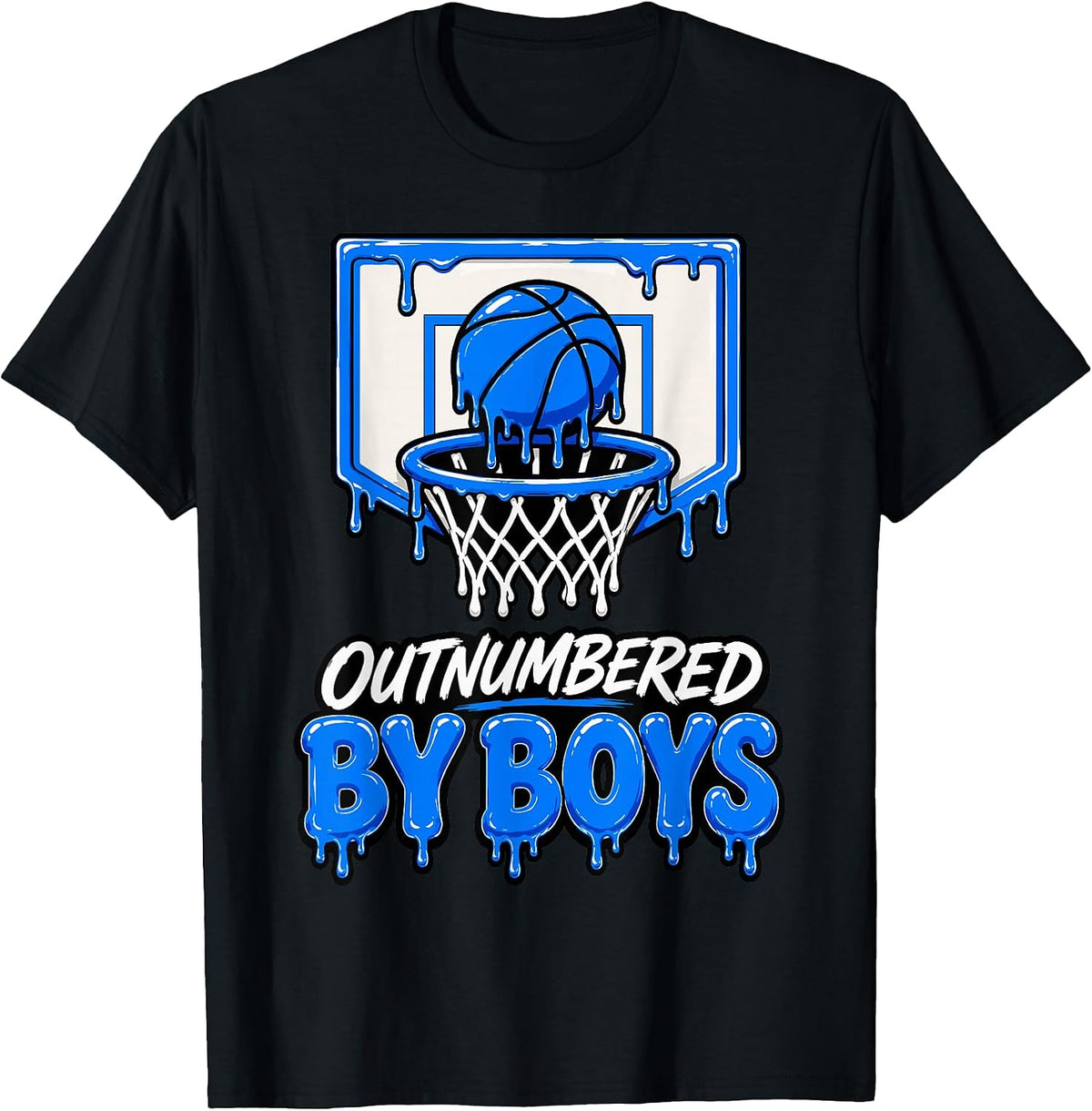 Funny Basketball Mom Outnumbered By Boys Drip T-Shirt