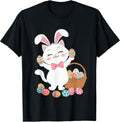Cute Cat Bunny Ears Eggs Easter Day Cat Lover for Men Women Kids Unisex