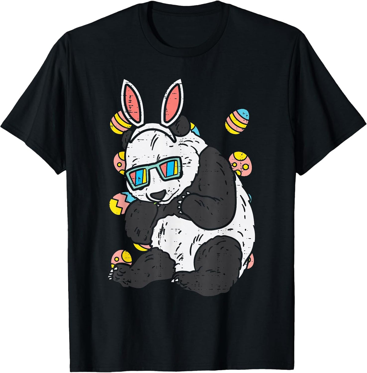 Panda Bunny Ears Glasses Eggs Cute Easter Bear Animal Lover Unisex