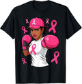 Women Black African American Fight Breast Cancer Pink Ribbon T-Shirt