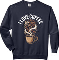 I Love Coffee Cup Beans Swirl Aroma Art Comfort Colors Adult Sweatshirt