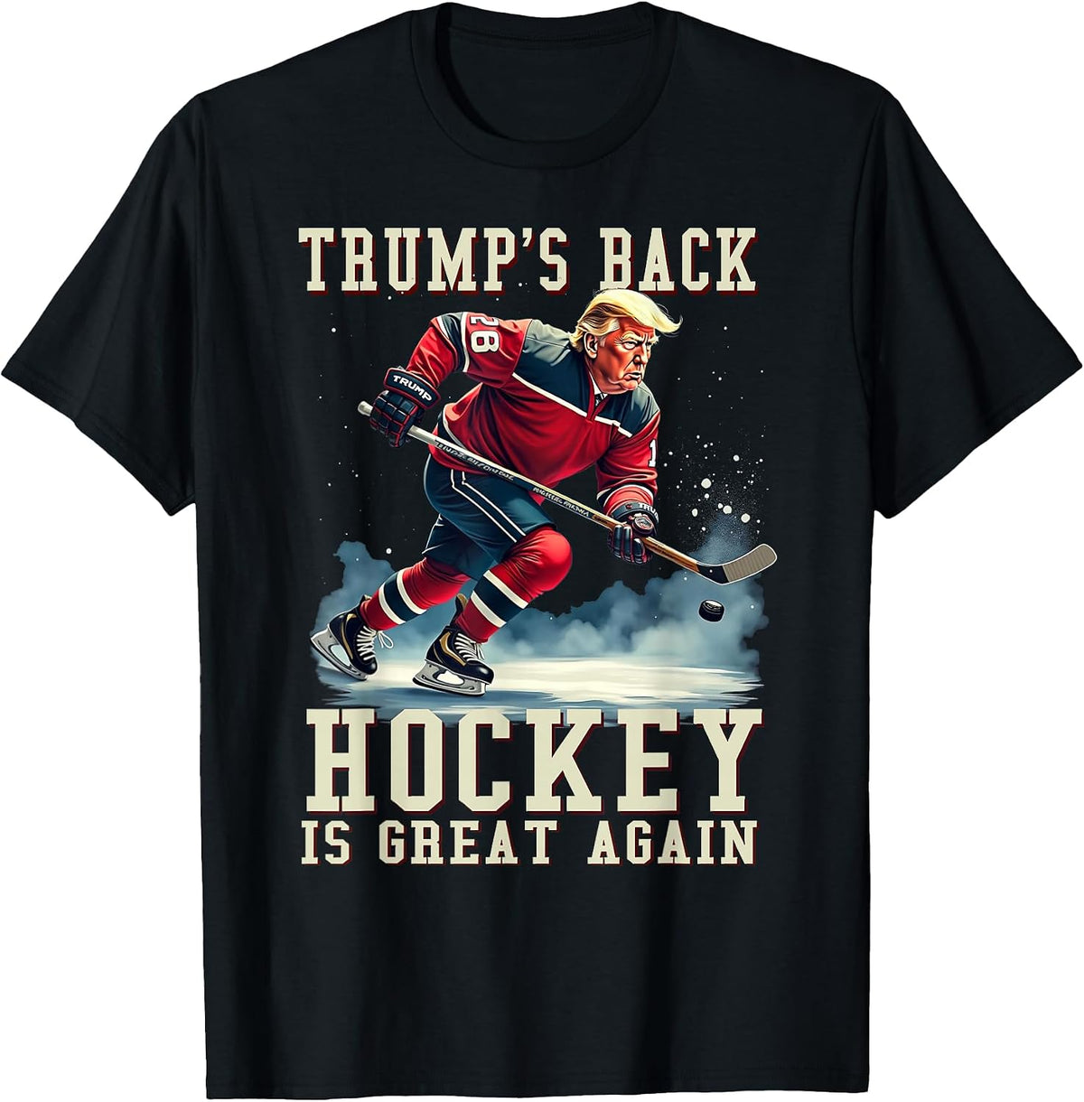 Funny Hockey Trump Player Cool Vintage Ice Hockey Coach Art T-Shirt