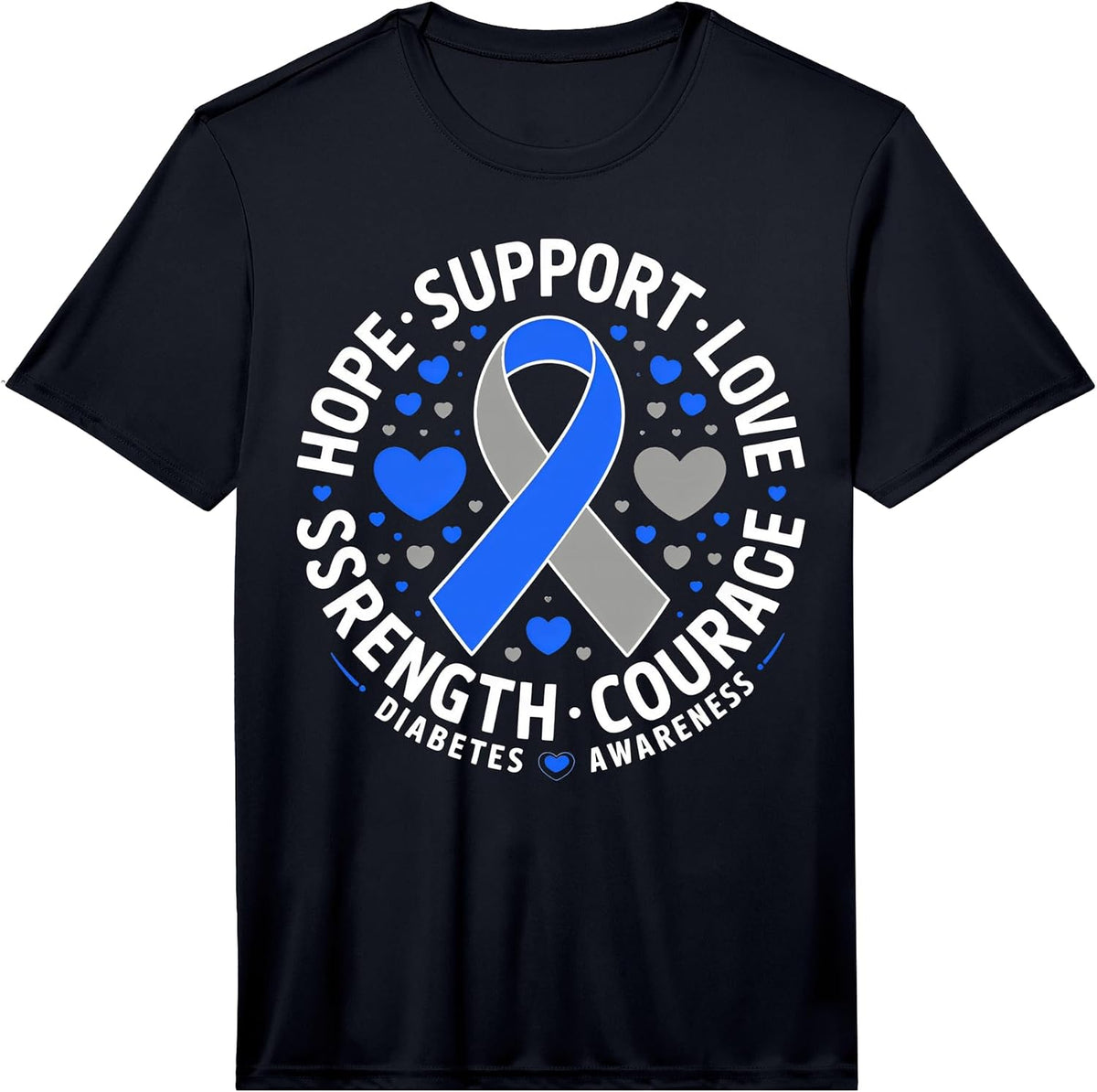 Diabetes Awareness Diabetic Love Support T2D T1D Diabetes Performance T-Shirt