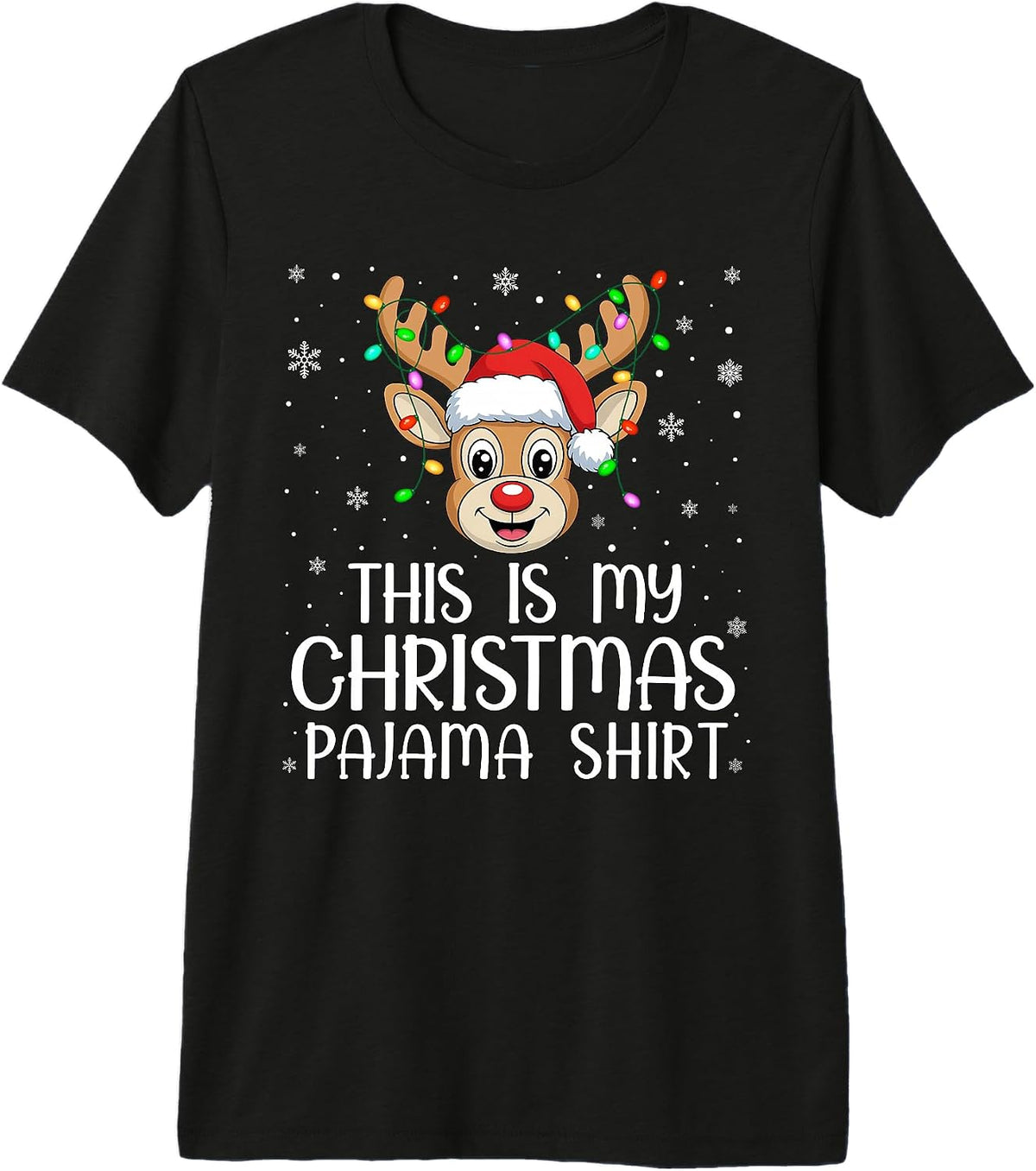 This is My Christmas Pajama Shirt Funny Reindeer Xmas Pajama Premium Tri-Blend T-Shirt