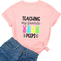 Happy Easter Shirts for Women Hangin with My Peeps T Shirt Cute Easter Bunny Outfit Tees Unisex