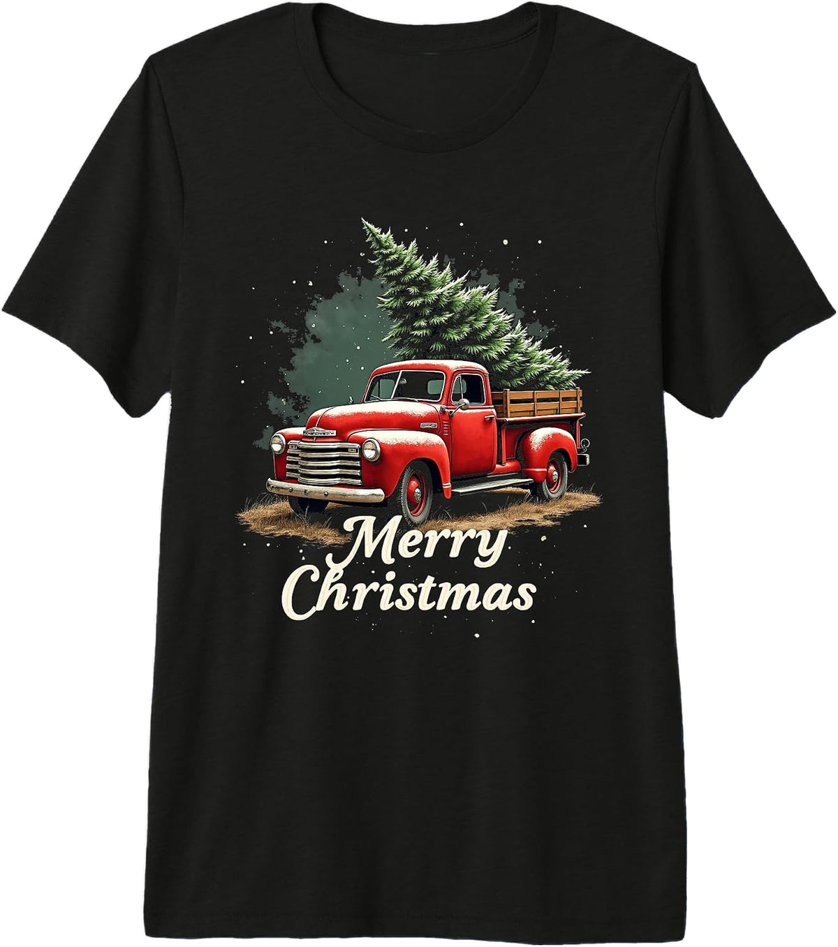 Merry Christmas Vintage Christmas Truck Premium Tri-blend T-Shirt