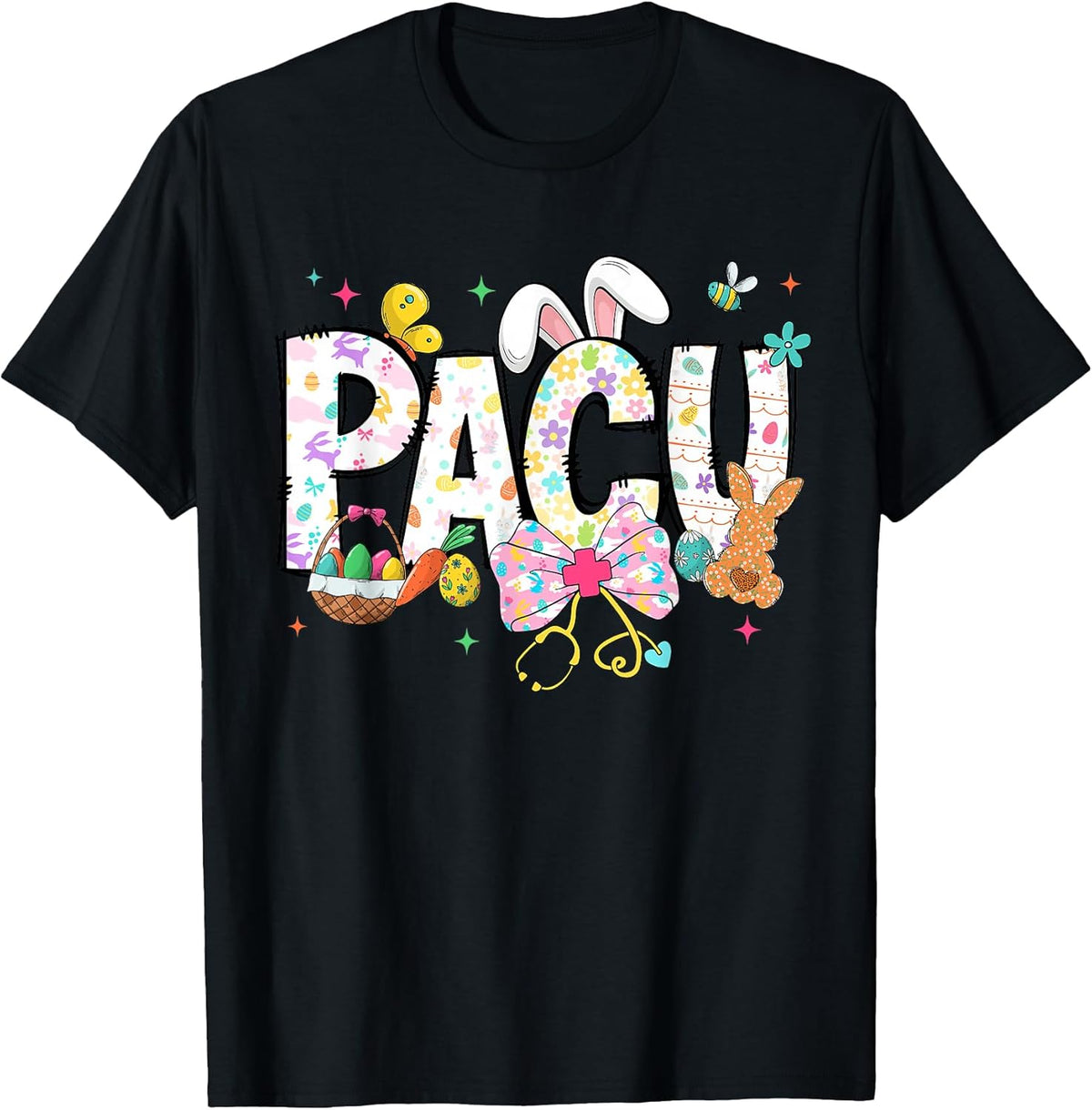 Happy Easter Pacu Nurse Bunny Ears Coquette Bow Unisex