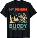 Fisherman My Fishing Buddy Calls Me Son Vintage Xmas T-Shirt