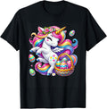 Easter Unicorn Shirt With Eggs Happy Easter Girls Kids Cute Unisex